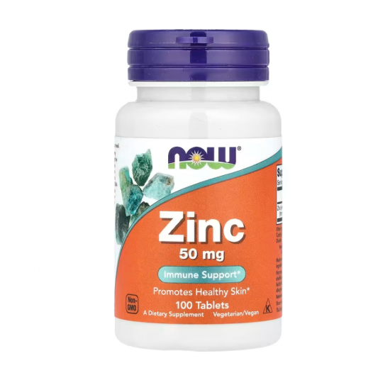 NOW Foods Цинк, 50 mg, 100 таблеток