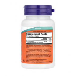 NOW Foods Цинк, 50 mg, 100 таблеток