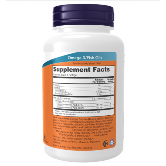 Now Foods Омега-3 Molecularly Distilled & Enteric Coated