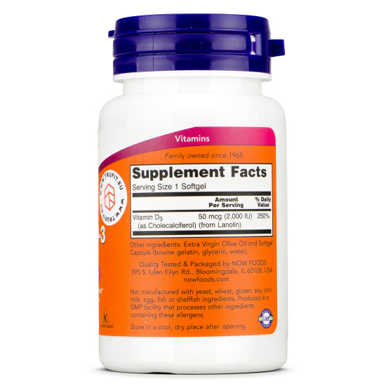 Now Foods Витамин D3 2000 IU